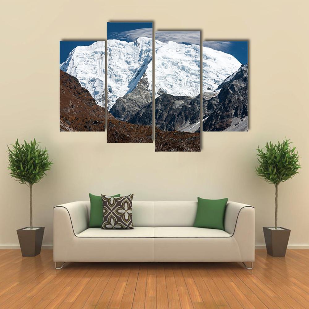 Mt Shishapangma From Langtang Valley Canvas Wall Art-4 Pop-Gallery Wrap-34" x 20"-Tiaracle
