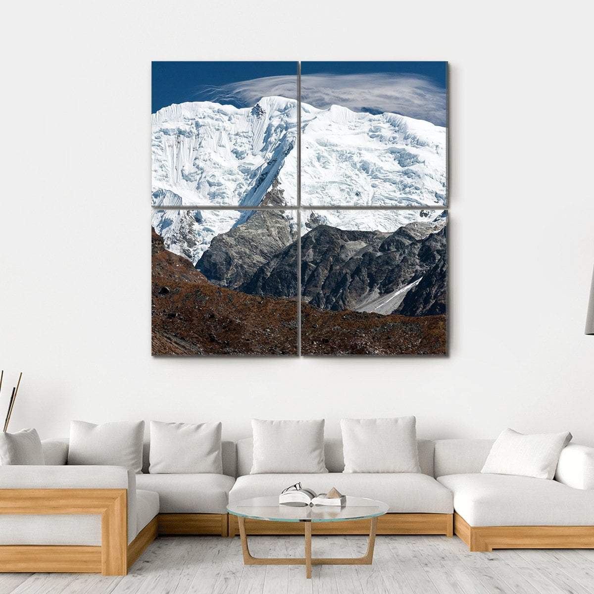 Mt Shishapangma From Langtang Valley Canvas Wall Art-4 Square-Gallery Wrap-17" x 17"-Tiaracle