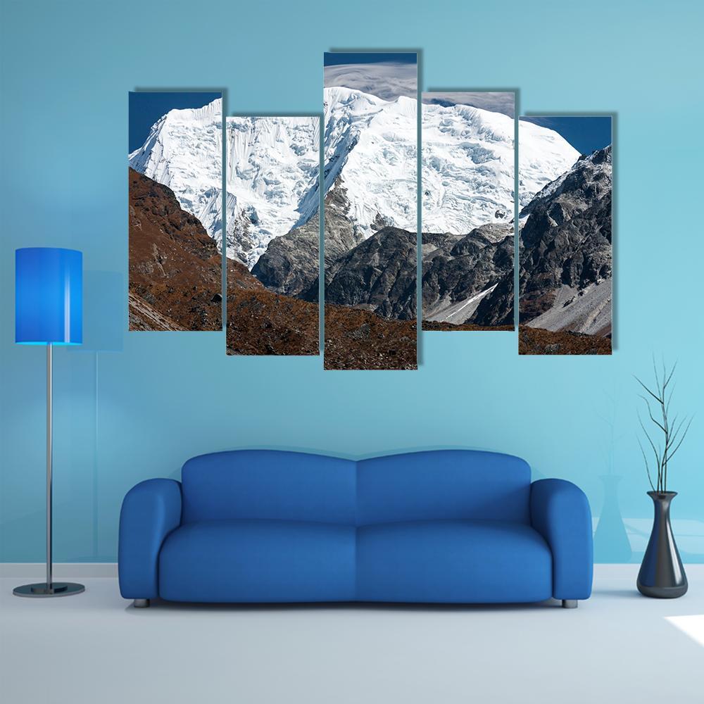 Mt Shishapangma From Langtang Valley Canvas Wall Art-5 Pop-Gallery Wrap-32" x 21"-Tiaracle