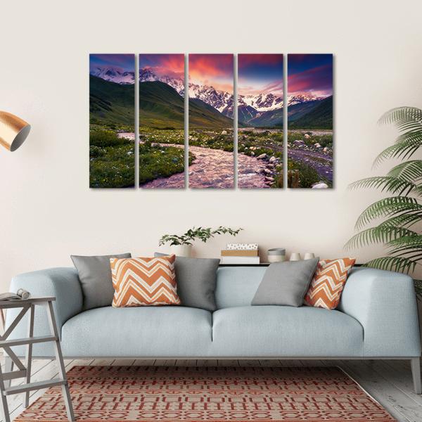 Mt Shkhara Georgia Canvas Wall Art-5 Horizontal-Gallery Wrap-22" x 12"-Tiaracle