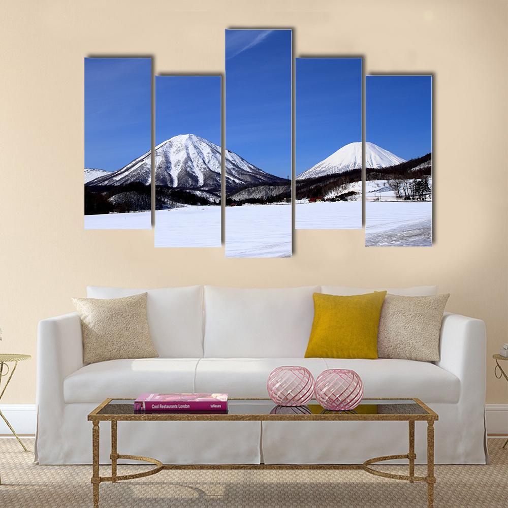 Kimobetsu Town In Winter Canvas Wall Art-5 Pop-Gallery Wrap-47" x 32"-Tiaracle