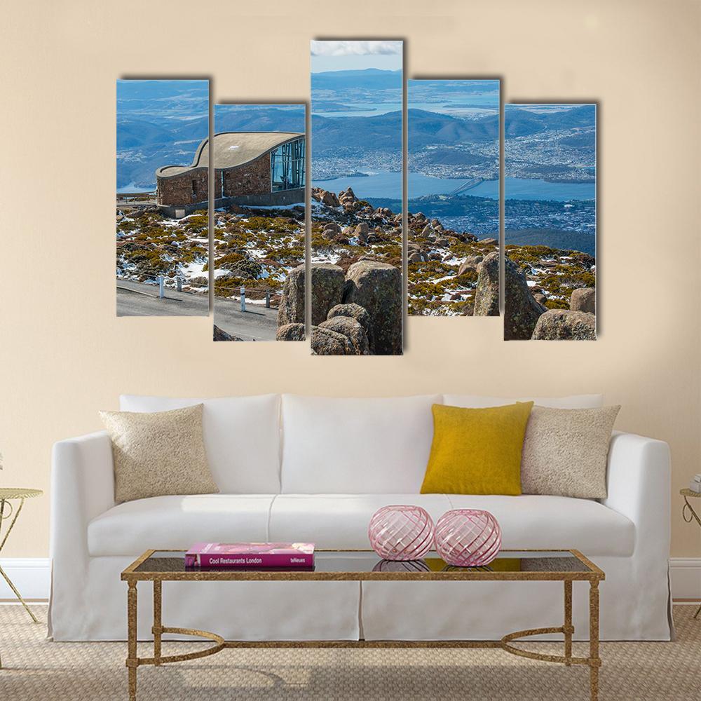 Mt Wellington & Hobart City Canvas Wall Art-5 Pop-Gallery Wrap-47" x 32"-Tiaracle