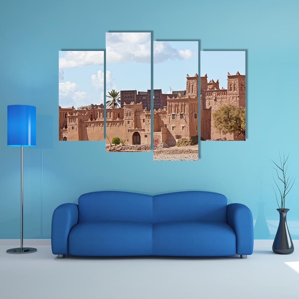 Mud Houses Kasbah Canvas Wall Art-4 Pop-Gallery Wrap-50" x 32"-Tiaracle