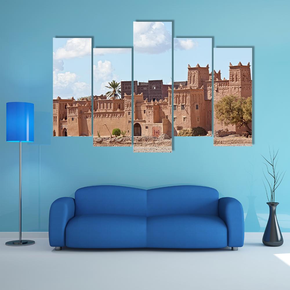 Mud Houses Kasbah Canvas Wall Art-5 Pop-Gallery Wrap-47" x 32"-Tiaracle
