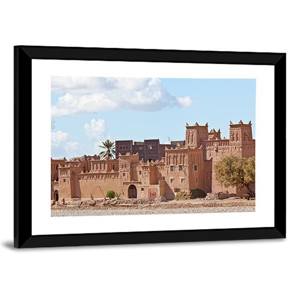 Mud Houses Kasbah Canvas Wall Art-3 Horizontal-Gallery Wrap-25" x 16"-Tiaracle