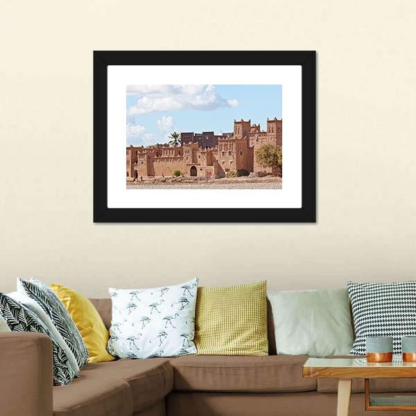 Mud Houses Kasbah Canvas Wall Art-3 Horizontal-Gallery Wrap-25" x 16"-Tiaracle
