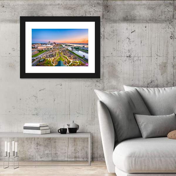 Mud Island Aerial View Panoramic Canvas Wall Art-1 Piece-36" x 12"-Tiaracle