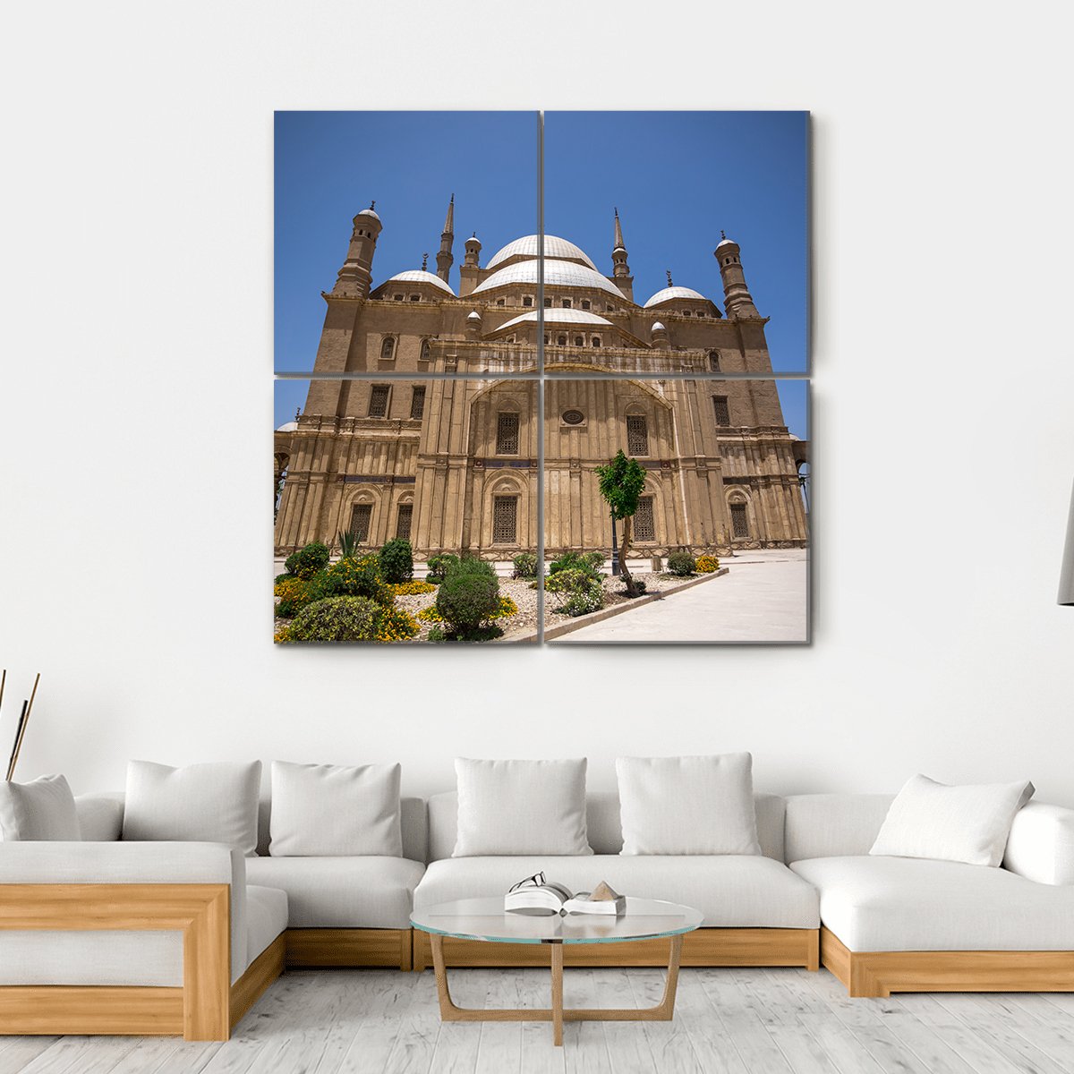 Muhammad Ali Mosque Cairo Canvas Wall Art-4 Square-Gallery Wrap-17" x 17"-Tiaracle