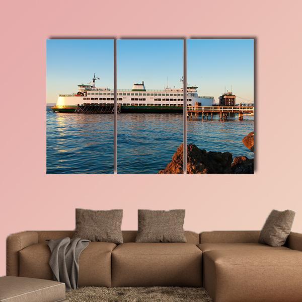 Mukilteo To Bainbridge Washington State Canvas Wall Art-3 Horizontal-Gallery Wrap-37" x 24"-Tiaracle