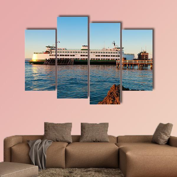 Mukilteo To Bainbridge Washington State Canvas Wall Art-4 Pop-Gallery Wrap-50" x 32"-Tiaracle