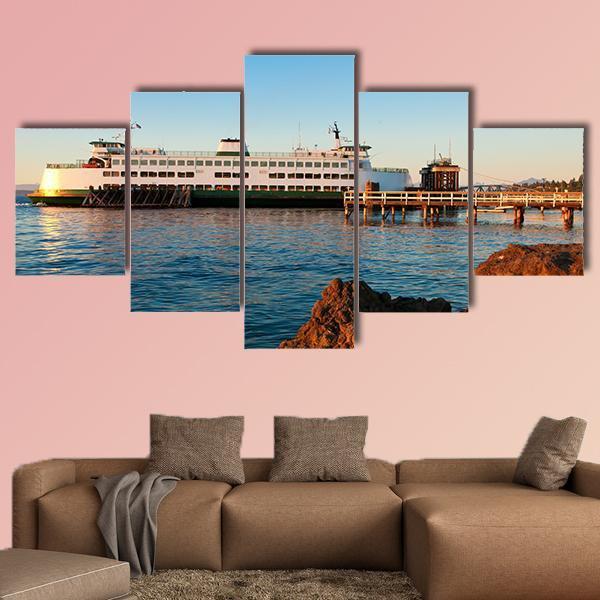Mukilteo To Bainbridge Washington State Canvas Wall Art-5 Star-Gallery Wrap-62" x 32"-Tiaracle