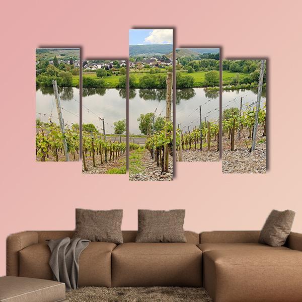 Mulheim Village &amp; River Canvas Wall Art-5 Pop-Gallery Wrap-47" x 32"-Tiaracle