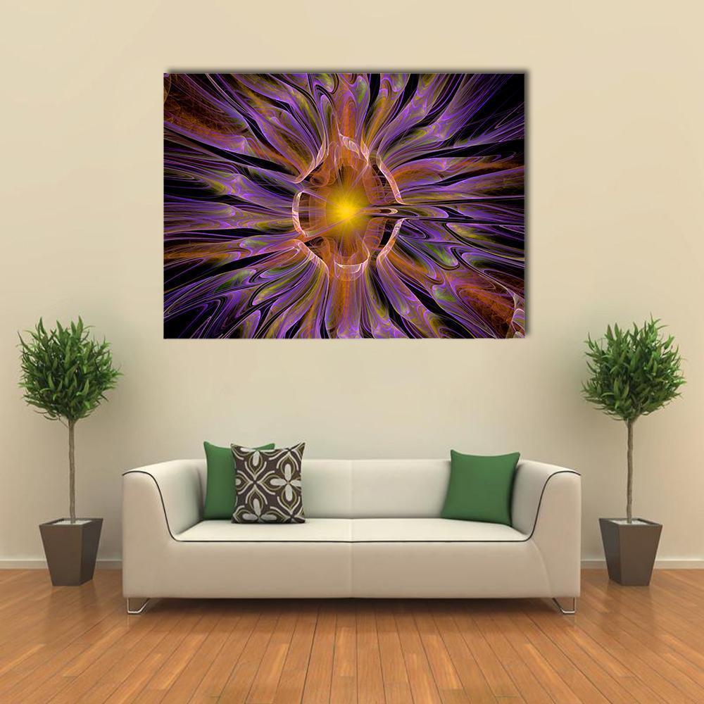 Multicolored Fractal Pattern Canvas Wall Art-4 Horizontal-Gallery Wrap-34" x 24"-Tiaracle