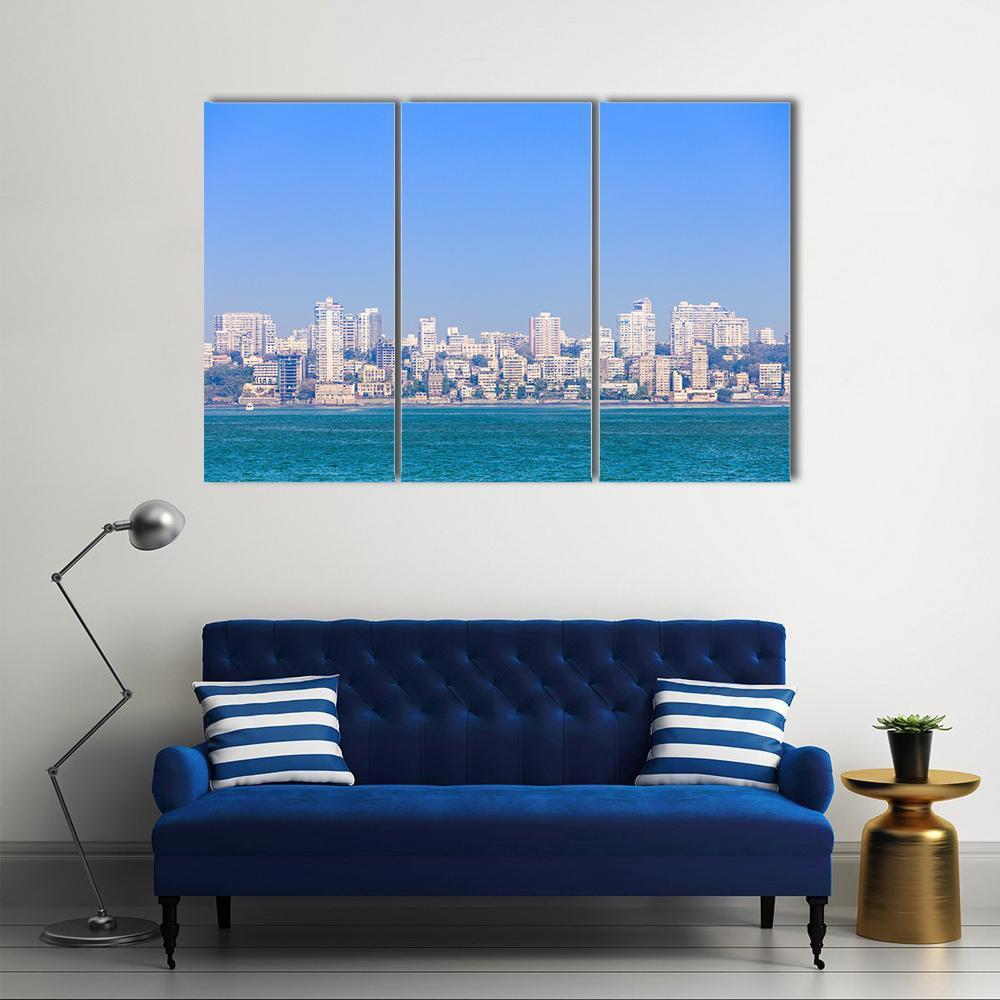 Mumbai Skyline Canvas Wall Art-3 Horizontal-Gallery Wrap-37" x 24"-Tiaracle