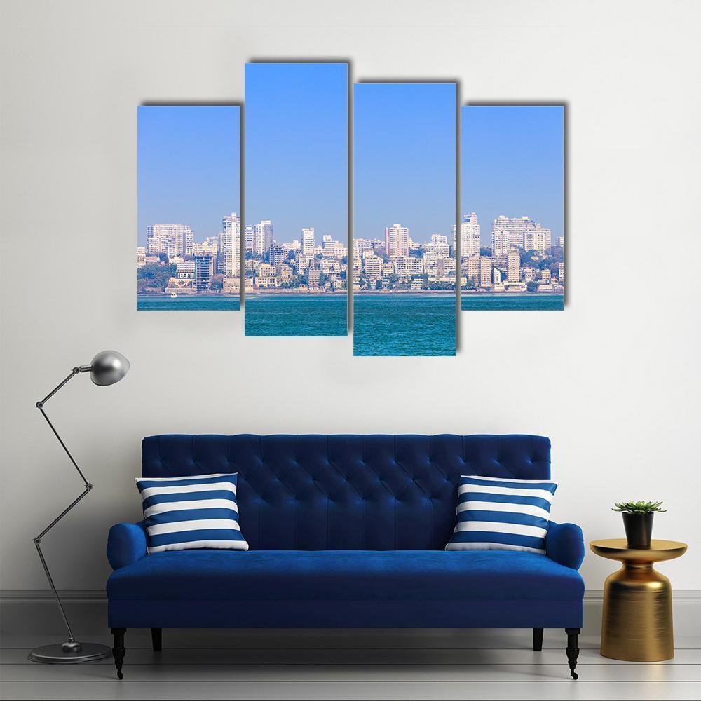 Mumbai Skyline Canvas Wall Art-4 Pop-Gallery Wrap-50" x 32"-Tiaracle