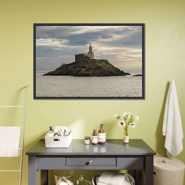 Mumbles Lighthouse Canvas Wall Art-3 Horizontal-Gallery Wrap-25" x 16"-Tiaracle