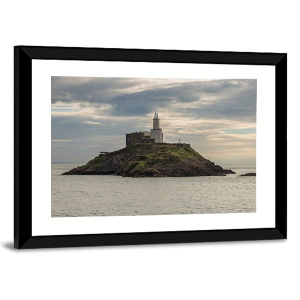 Mumbles Lighthouse Canvas Wall Art-3 Horizontal-Gallery Wrap-25" x 16"-Tiaracle