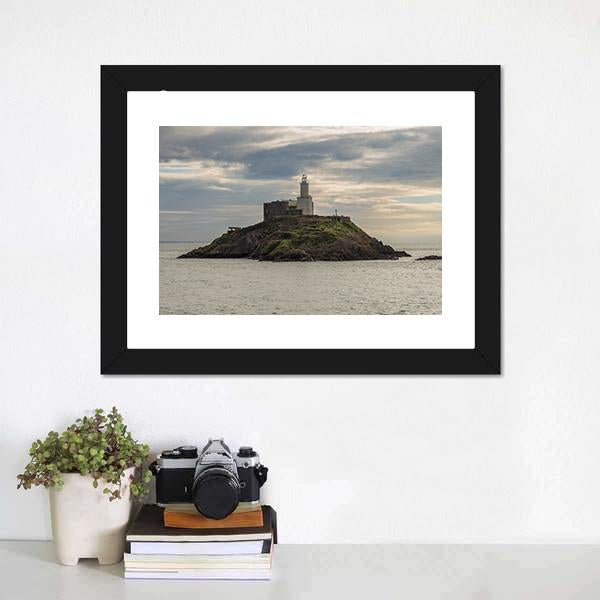 Mumbles Lighthouse Canvas Wall Art-3 Horizontal-Gallery Wrap-25" x 16"-Tiaracle