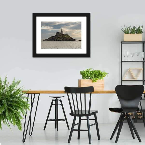 Mumbles Lighthouse Canvas Wall Art-3 Horizontal-Gallery Wrap-25" x 16"-Tiaracle