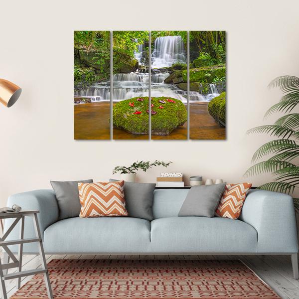 Mun Daeng Waterfall Canvas Wall Art-1 Piece-Gallery Wrap-36" x 24"-Tiaracle