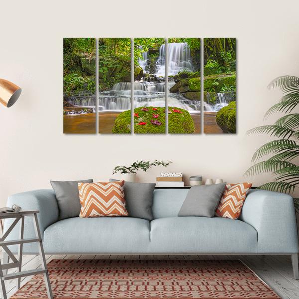 Mun Daeng Waterfall Canvas Wall Art-5 Horizontal-Gallery Wrap-22" x 12"-Tiaracle