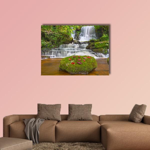Mun Daeng Waterfall Canvas Wall Art-1 Piece-Gallery Wrap-36" x 24"-Tiaracle