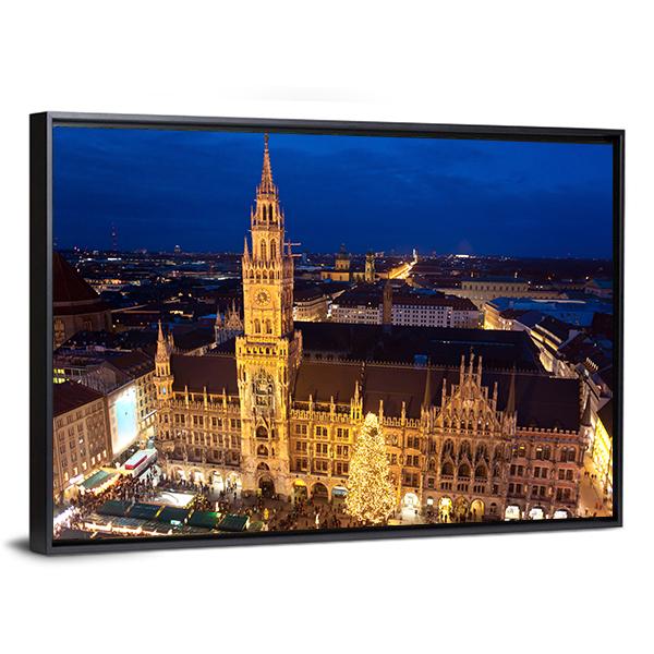Munich Christmas Market Canvas Wall Art-3 Horizontal-Gallery Wrap-25" x 16"-Tiaracle