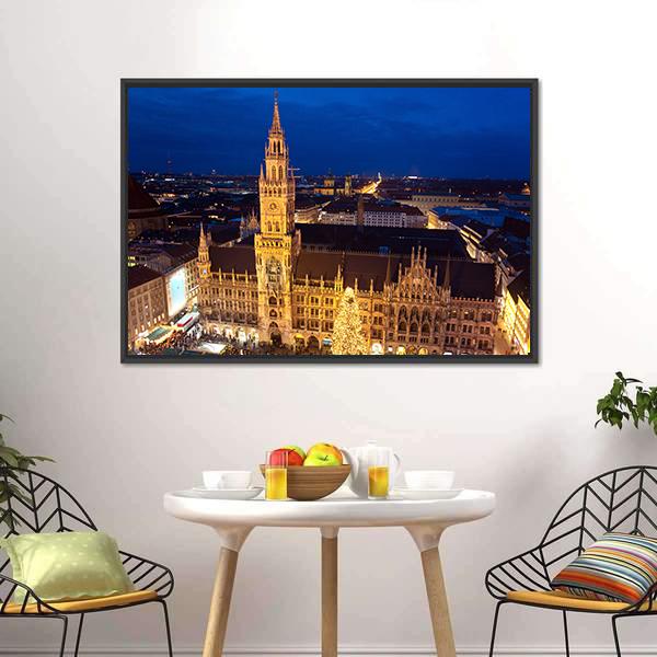 Munich Christmas Market Canvas Wall Art-3 Horizontal-Gallery Wrap-25" x 16"-Tiaracle