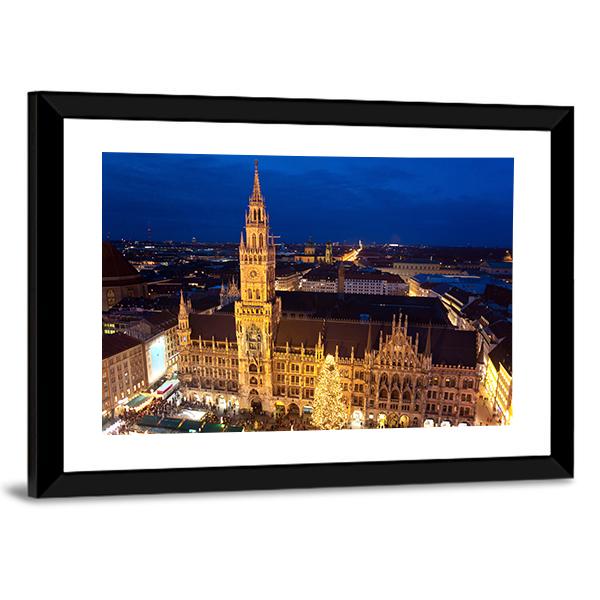 Munich Christmas Market Canvas Wall Art-3 Horizontal-Gallery Wrap-25" x 16"-Tiaracle
