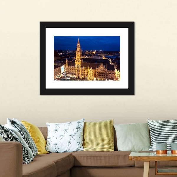 Munich Christmas Market Canvas Wall Art-3 Horizontal-Gallery Wrap-25" x 16"-Tiaracle