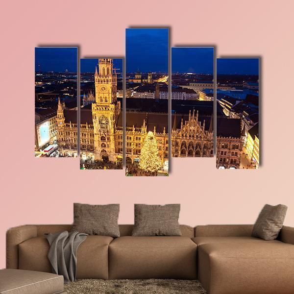 Munich Christmas Market Canvas Wall Art-5 Pop-Gallery Wrap-47" x 32"-Tiaracle