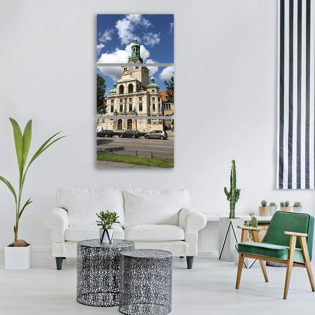 Museum Building In Munich Vertical Canvas Wall Art-3 Vertical-Gallery Wrap-12" x 25"-Tiaracle