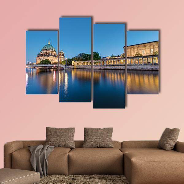Museum Island At Dusk Canvas Wall Art-4 Pop-Gallery Wrap-50&quot; x 32&quot;-Tiaracle
