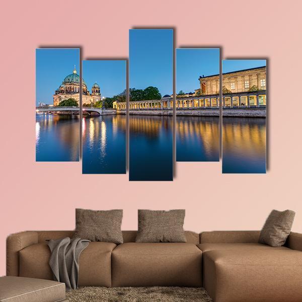 Museum Island At Dusk Canvas Wall Art-5 Pop-Gallery Wrap-47&quot; x 32&quot;-Tiaracle