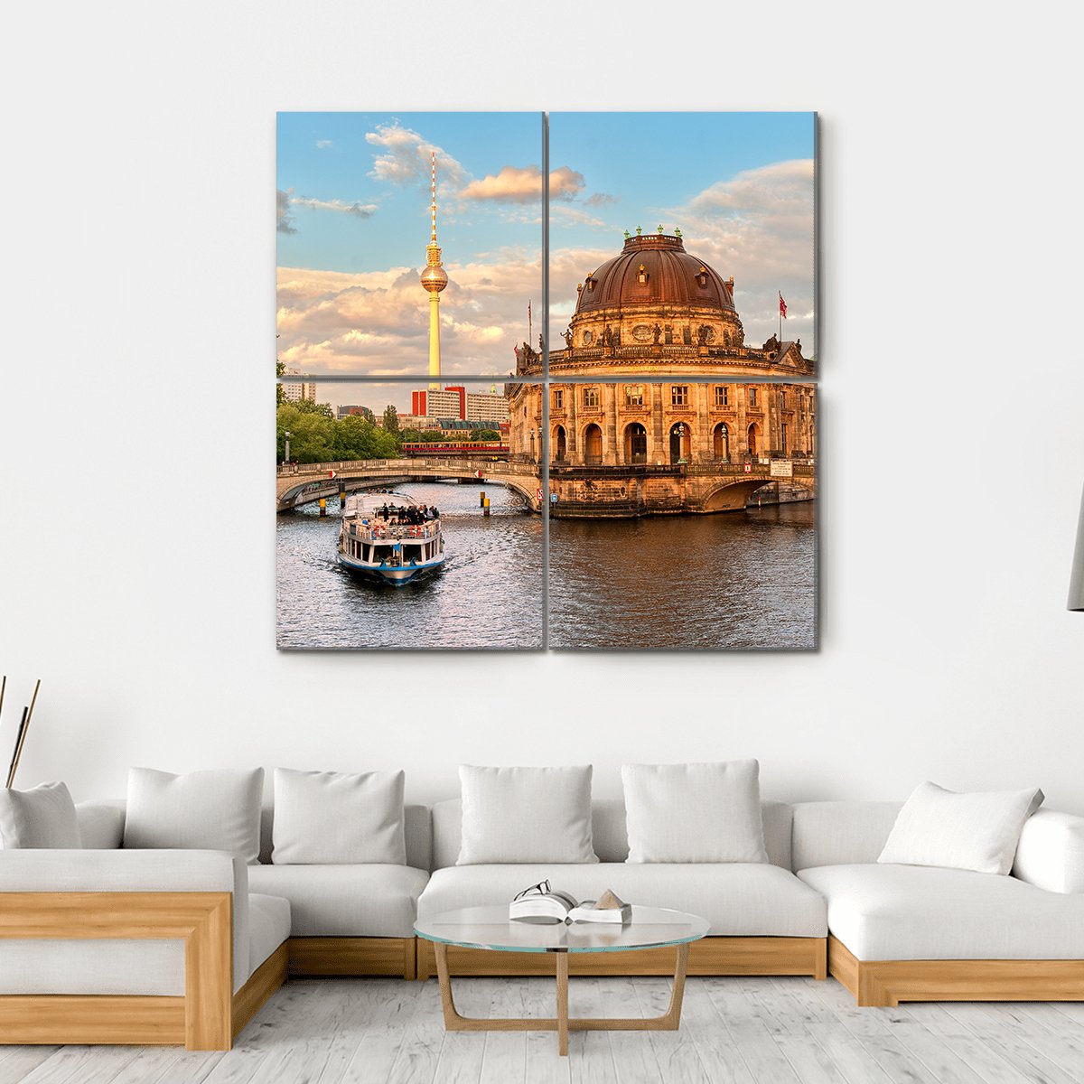 Museum Island On Spree River Canvas Wall Art-4 Square-Gallery Wrap-17" x 17"-Tiaracle