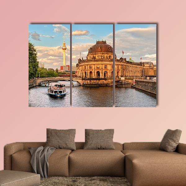 Museum Island On Spree River Canvas Wall Art-3 Horizontal-Gallery Wrap-37" x 24"-Tiaracle
