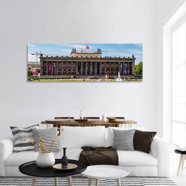 People Infront Of Altesmuseum Panoramic Canvas Wall Art-1 Piece-36&quot; x 12&quot;-Tiaracle