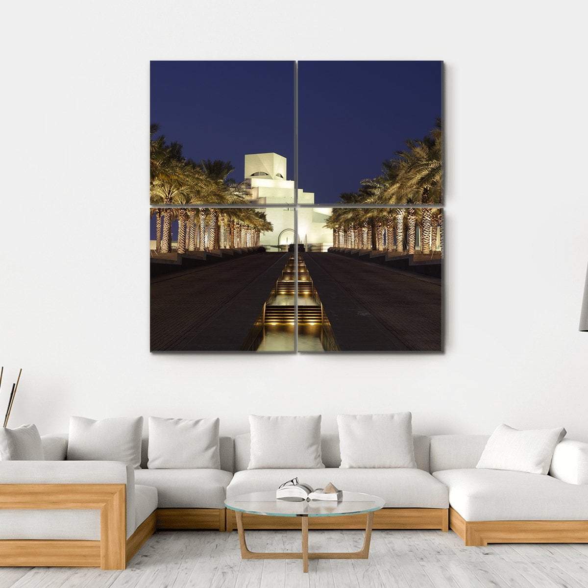 Museum Of Islamic Art Qatar Canvas Wall Art-4 Square-Gallery Wrap-17" x 17"-Tiaracle