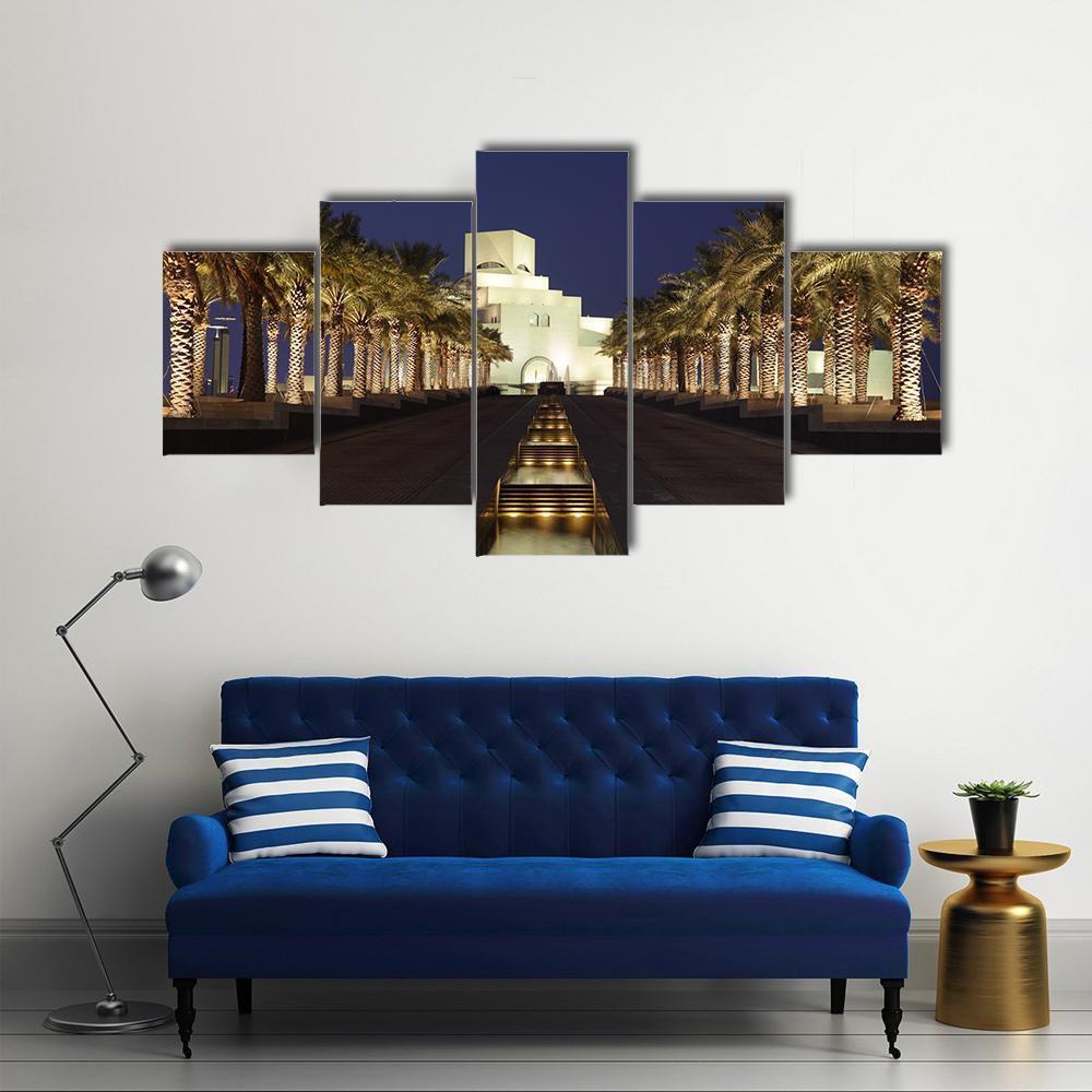 Museum Of Islamic Art Qatar Canvas Wall Art-5 Star-Gallery Wrap-62" x 32"-Tiaracle