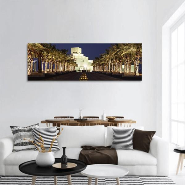 Museum Of Islamic Art Qatar Panoramic Canvas Wall Art-1 Piece-36" x 12"-Tiaracle