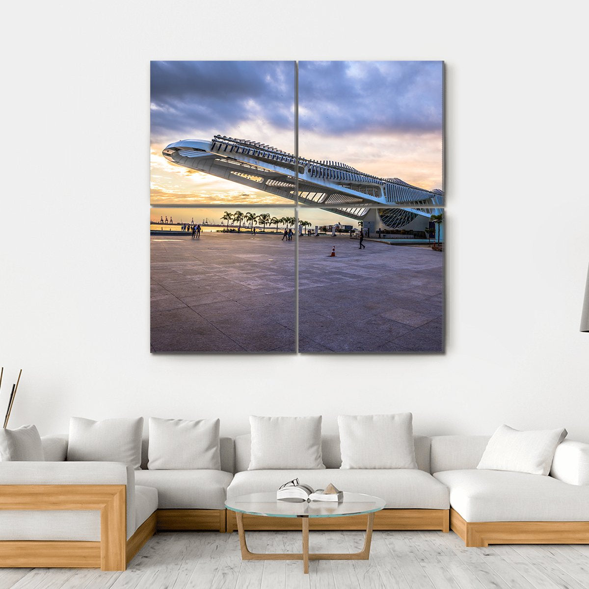 Museum Of Tomorrow Brazil Canvas Wall Art-4 Square-Gallery Wrap-17" x 17"-Tiaracle