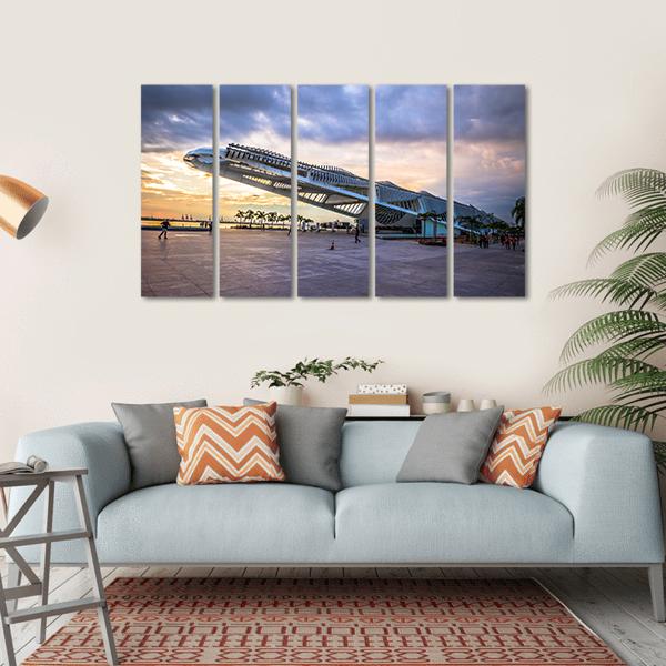 Museum Of Tomorrow Brazil Canvas Wall Art-5 Horizontal-Gallery Wrap-22" x 12"-Tiaracle