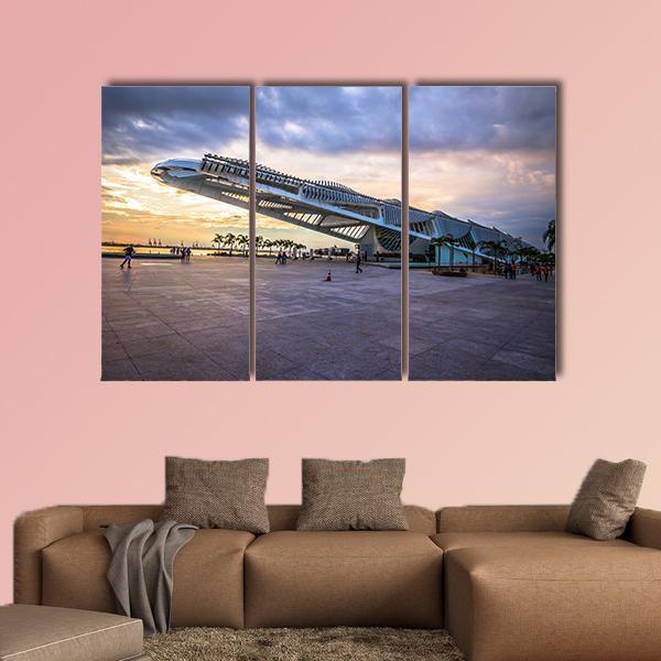 Museum Of Tomorrow Brazil Canvas Wall Art-4 Pop-Gallery Wrap-50" x 32"-Tiaracle