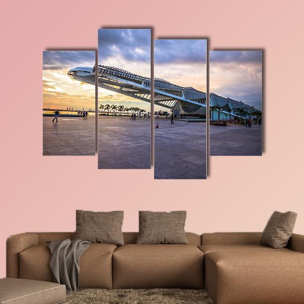 Museum Of Tomorrow Brazil Canvas Wall Art-4 Pop-Gallery Wrap-50" x 32"-Tiaracle