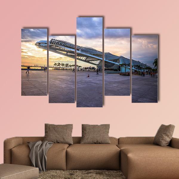 Museum Of Tomorrow Brazil Canvas Wall Art-5 Pop-Gallery Wrap-47" x 32"-Tiaracle