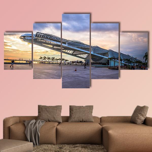 Museum Of Tomorrow Brazil Canvas Wall Art-5 Star-Gallery Wrap-62" x 32"-Tiaracle