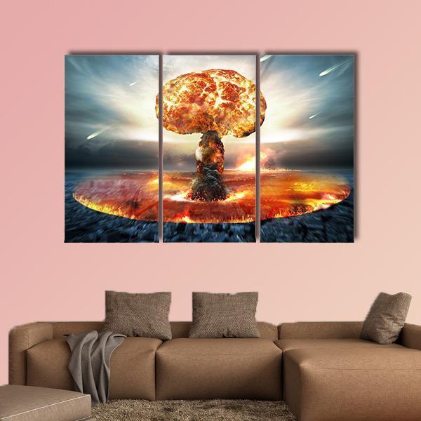 Danger Of Nuclear War Canvas Wall Art-3 Horizontal-Gallery Wrap-37" x 24"-Tiaracle
