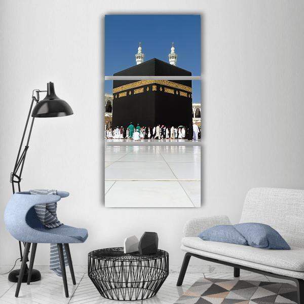 The Holly Kaaba Vertical Canvas Wall Art-3 Vertical-Gallery Wrap-12" x 25"-Tiaracle