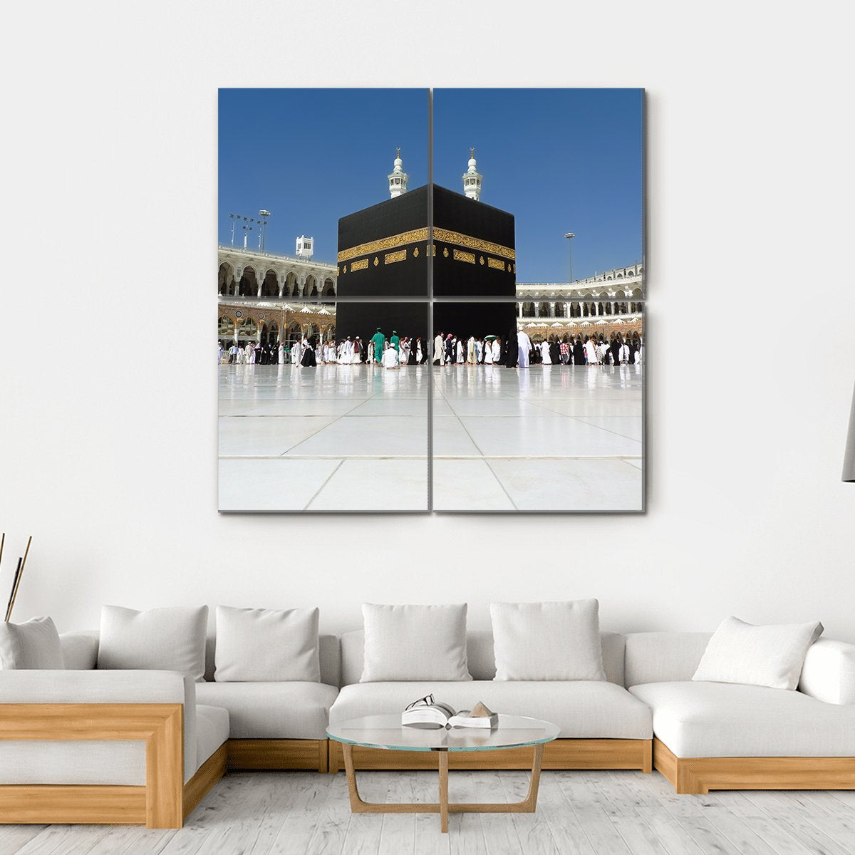 The Holly Kaaba Canvas Wall Art-4 Square-Gallery Wrap-17" x 17"-Tiaracle