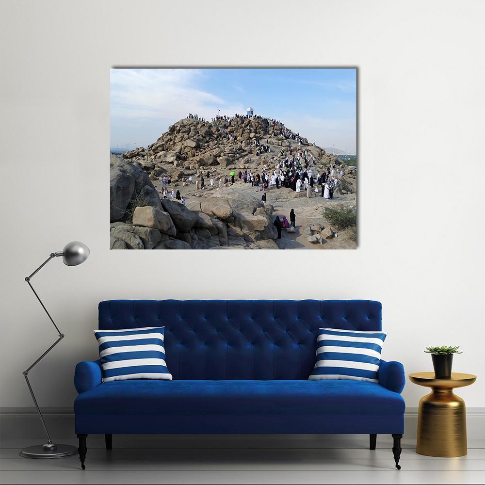 Muslims At Mount Arafat Canvas Wall Art-5 Pop-Gallery Wrap-47" x 32"-Tiaracle